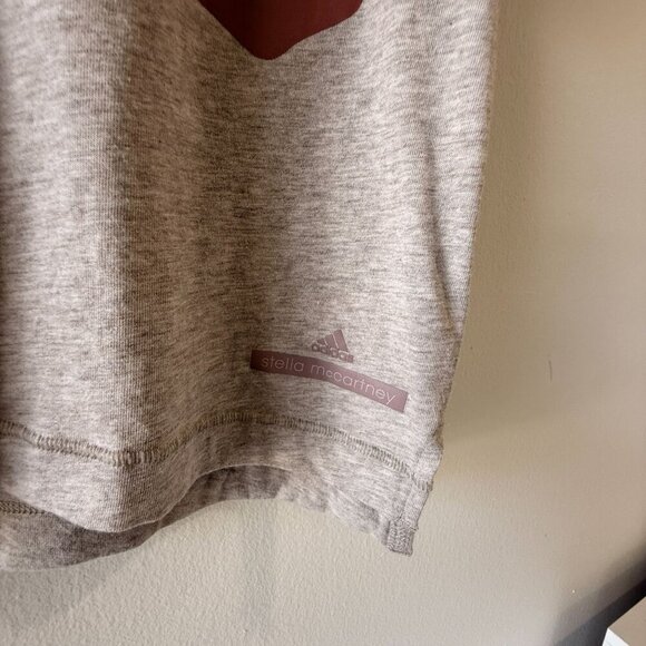 Adidas Stella Mccartney S Beige Graphic Tee Shirt Red Floral Design Short Sleeve - Picture 4 of 8